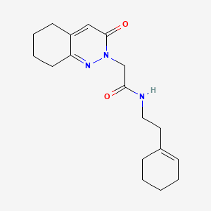 molecular formula C18H25N3O2 B11232395 N-[2-(cyclohex-1-en-1-yl)ethyl]-2-(3-oxo-5,6,7,8-tetrahydrocinnolin-2(3H)-yl)acetamide 