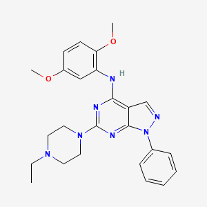 molecular formula C25H29N7O2 B11232407 N-(2,5-dimethoxyphenyl)-6-(4-ethylpiperazin-1-yl)-1-phenyl-1H-pyrazolo[3,4-d]pyrimidin-4-amine 