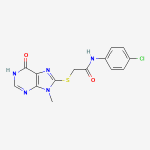 N-(4-chlorophenyl)-2-[(9-methyl-6-oxo-6,9-dihydro-1H-purin-8-yl)sulfanyl]acetamide