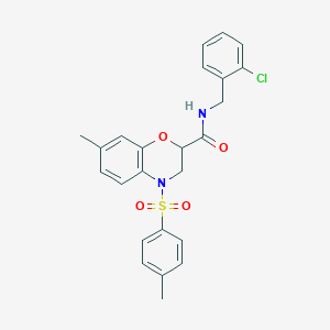 N-(2-chlorobenzyl)-7-methyl-4-[(4-methylphenyl)sulfonyl]-3,4-dihydro-2H-1,4-benzoxazine-2-carboxamide