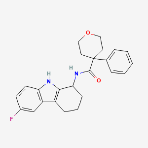 N-(6-fluoro-2,3,4,9-tetrahydro-1H-carbazol-1-yl)-4-phenyltetrahydro-2H-pyran-4-carboxamide