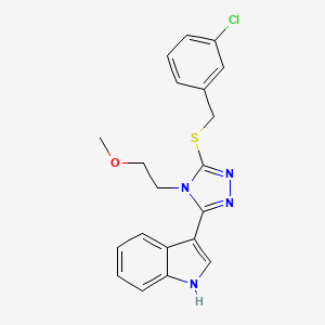 2-[3-[(3-chlorobenzyl)sulfanyl]-5-(1H-indol-3-yl)-4H-1,2,4-triazol-4-yl]ethyl methyl ether