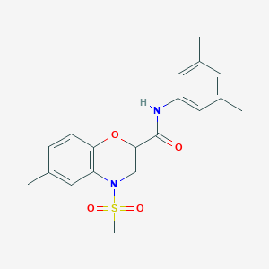 molecular formula C19H22N2O4S B11232447 N-(3,5-dimethylphenyl)-6-methyl-4-(methylsulfonyl)-3,4-dihydro-2H-1,4-benzoxazine-2-carboxamide 