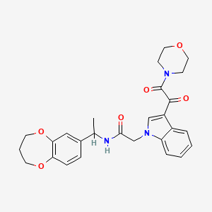 N-[1-(3,4-dihydro-2H-1,5-benzodioxepin-7-yl)ethyl]-2-{3-[morpholin-4-yl(oxo)acetyl]-1H-indol-1-yl}acetamide