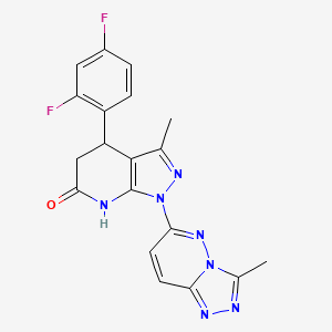 molecular formula C19H15F2N7O B11232463 4-(2,4-difluorophenyl)-3-methyl-1-(3-methyl[1,2,4]triazolo[4,3-b]pyridazin-6-yl)-4,5-dihydro-1H-pyrazolo[3,4-b]pyridin-6-ol 