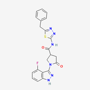 molecular formula C21H17FN6O2S B11232467 N-(5-benzyl-1,3,4-thiadiazol-2-yl)-1-(4-fluoro-1H-indazol-3-yl)-5-oxopyrrolidine-3-carboxamide 