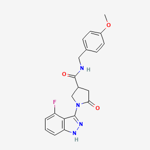 1-(4-fluoro-1H-indazol-3-yl)-N-(4-methoxybenzyl)-5-oxopyrrolidine-3-carboxamide