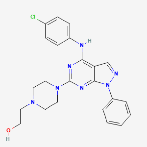 2-(4-{4-[(4-chlorophenyl)amino]-1-phenyl-1H-pyrazolo[3,4-d]pyrimidin-6-yl}piperazin-1-yl)ethanol