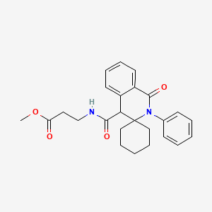 molecular formula C25H28N2O4 B11232512 methyl N-[(1'-oxo-2'-phenyl-1',4'-dihydro-2'H-spiro[cyclohexane-1,3'-isoquinolin]-4'-yl)carbonyl]-beta-alaninate 