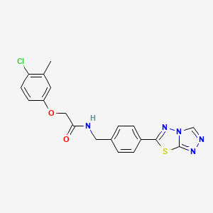 molecular formula C19H16ClN5O2S B11232519 2-(4-chloro-3-methylphenoxy)-N-[4-([1,2,4]triazolo[3,4-b][1,3,4]thiadiazol-6-yl)benzyl]acetamide 