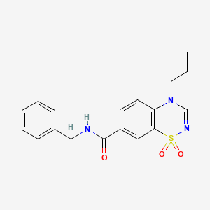 molecular formula C19H21N3O3S B11232527 N-(1-phenylethyl)-4-propyl-4H-1,2,4-benzothiadiazine-7-carboxamide 1,1-dioxide 