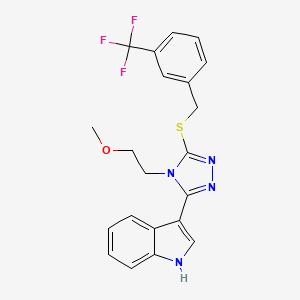 3-(4-(2-methoxyethyl)-5-((3-(trifluoromethyl)benzyl)thio)-4H-1,2,4-triazol-3-yl)-1H-indole