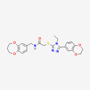 N-(3,4-dihydro-2H-1,5-benzodioxepin-7-ylmethyl)-2-{[5-(2,3-dihydro-1,4-benzodioxin-6-yl)-4-ethyl-4H-1,2,4-triazol-3-yl]sulfanyl}acetamide