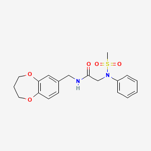 N-(3,4-dihydro-2H-1,5-benzodioxepin-7-ylmethyl)-N~2~-(methylsulfonyl)-N~2~-phenylglycinamide