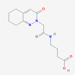 molecular formula C14H19N3O4 B11232601 4-{[(3-oxo-5,6,7,8-tetrahydrocinnolin-2(3H)-yl)acetyl]amino}butanoic acid 