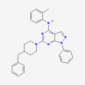 molecular formula C30H30N6 B11232603 6-(4-benzylpiperidin-1-yl)-N-(2-methylphenyl)-1-phenyl-1H-pyrazolo[3,4-d]pyrimidin-4-amine 