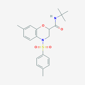 N-tert-butyl-7-methyl-4-[(4-methylphenyl)sulfonyl]-3,4-dihydro-2H-1,4-benzoxazine-2-carboxamide