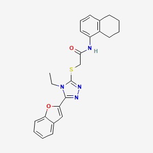 2-{[5-(1-benzofuran-2-yl)-4-ethyl-4H-1,2,4-triazol-3-yl]sulfanyl}-N-(5,6,7,8-tetrahydronaphthalen-1-yl)acetamide