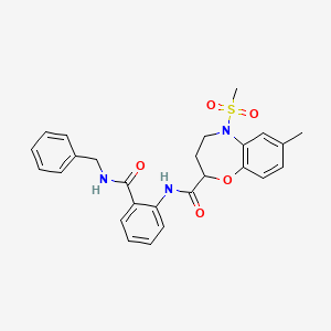 N-[2-(benzylcarbamoyl)phenyl]-7-methyl-5-(methylsulfonyl)-2,3,4,5-tetrahydro-1,5-benzoxazepine-2-carboxamide