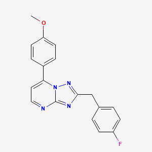 molecular formula C19H15FN4O B11232653 2-(4-Fluorobenzyl)-7-(4-methoxyphenyl)[1,2,4]triazolo[1,5-a]pyrimidine 