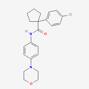 molecular formula C22H25ClN2O2 B11232694 1-(4-chlorophenyl)-N-[4-(morpholin-4-yl)phenyl]cyclopentanecarboxamide 