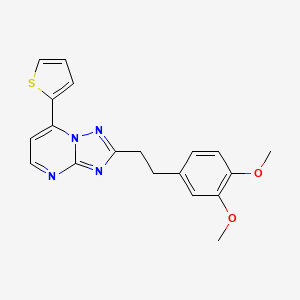 molecular formula C19H18N4O2S B11232719 2-(3,4-Dimethoxyphenethyl)-7-(2-thienyl)[1,2,4]triazolo[1,5-a]pyrimidine 