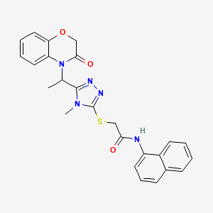 2-({4-methyl-5-[1-(3-oxo-2,3-dihydro-4H-1,4-benzoxazin-4-yl)ethyl]-4H-1,2,4-triazol-3-yl}sulfanyl)-N-(naphthalen-1-yl)acetamide