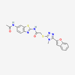 N-[6-(acetylamino)-1,3-benzothiazol-2-yl]-2-{[5-(1-benzofuran-2-yl)-4-methyl-4H-1,2,4-triazol-3-yl]sulfanyl}acetamide