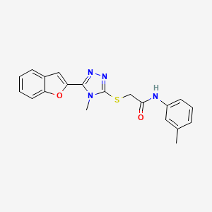 molecular formula C20H18N4O2S B11232754 2-{[5-(1-benzofuran-2-yl)-4-methyl-4H-1,2,4-triazol-3-yl]sulfanyl}-N-(3-methylphenyl)acetamide 