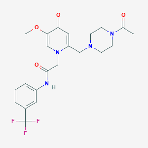 2-(2-((4-acetylpiperazin-1-yl)methyl)-5-methoxy-4-oxopyridin-1(4H)-yl)-N-(3-(trifluoromethyl)phenyl)acetamide