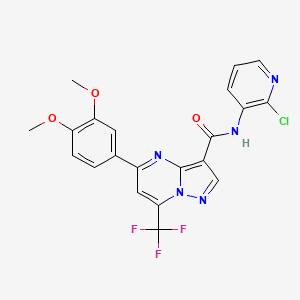 molecular formula C21H15ClF3N5O3 B11232791 N-(2-chloropyridin-3-yl)-5-(3,4-dimethoxyphenyl)-7-(trifluoromethyl)pyrazolo[1,5-a]pyrimidine-3-carboxamide 