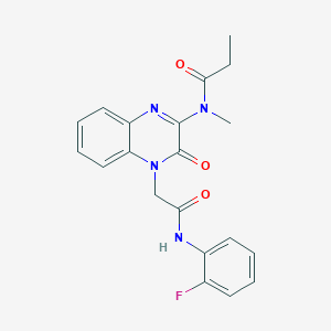 N-(4-{2-[(2-fluorophenyl)amino]-2-oxoethyl}-3-oxo-3,4-dihydroquinoxalin-2-yl)-N-methylpropanamide