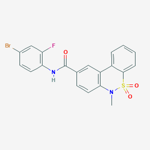 molecular formula C20H14BrFN2O3S B11232800 N-(4-bromo-2-fluorophenyl)-6-methyl-6H-dibenzo[c,e][1,2]thiazine-9-carboxamide 5,5-dioxide 