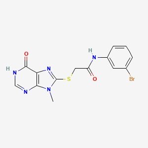 N-(3-bromophenyl)-2-[(9-methyl-6-oxo-6,9-dihydro-1H-purin-8-yl)sulfanyl]acetamide