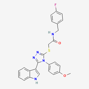 N-[(4-Fluorophenyl)methyl]-2-{[5-(1H-indol-3-YL)-4-(4-methoxyphenyl)-4H-1,2,4-triazol-3-YL]sulfanyl}acetamide