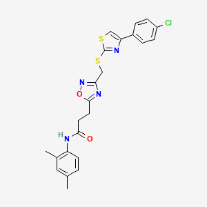 3-[3-({[4-(4-chlorophenyl)-1,3-thiazol-2-yl]sulfanyl}methyl)-1,2,4-oxadiazol-5-yl]-N-(2,4-dimethylphenyl)propanamide