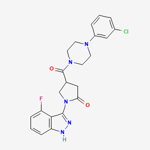 4-{[4-(3-chlorophenyl)piperazin-1-yl]carbonyl}-1-(4-fluoro-1H-indazol-3-yl)pyrrolidin-2-one