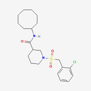 molecular formula C21H31ClN2O3S B11232865 1-[(2-chlorobenzyl)sulfonyl]-N-cyclooctylpiperidine-3-carboxamide 