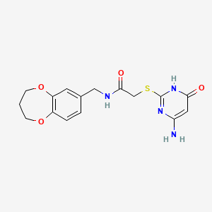 2-[(4-amino-6-hydroxypyrimidin-2-yl)sulfanyl]-N-(3,4-dihydro-2H-1,5-benzodioxepin-7-ylmethyl)acetamide