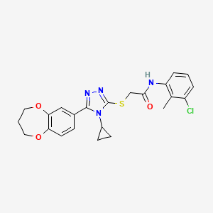 N-(3-chloro-2-methylphenyl)-2-{[4-cyclopropyl-5-(3,4-dihydro-2H-1,5-benzodioxepin-7-yl)-4H-1,2,4-triazol-3-yl]sulfanyl}acetamide