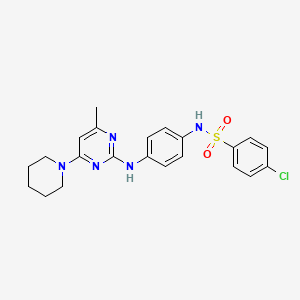 4-chloro-N-(4-((4-methyl-6-(piperidin-1-yl)pyrimidin-2-yl)amino)phenyl)benzenesulfonamide