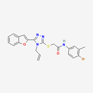 molecular formula C22H19BrN4O2S B11232906 2-{[5-(1-benzofuran-2-yl)-4-(prop-2-en-1-yl)-4H-1,2,4-triazol-3-yl]sulfanyl}-N-(4-bromo-3-methylphenyl)acetamide 