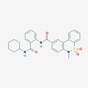 N-[2-(cyclohexylcarbamoyl)phenyl]-6-methyl-6H-dibenzo[c,e][1,2]thiazine-9-carboxamide 5,5-dioxide