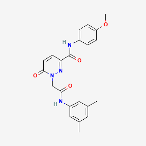 molecular formula C22H22N4O4 B11232992 1-(2-((3,5-dimethylphenyl)amino)-2-oxoethyl)-N-(4-methoxyphenyl)-6-oxo-1,6-dihydropyridazine-3-carboxamide 