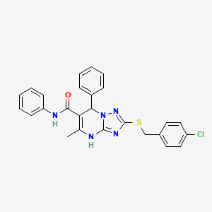 2-[(4-chlorobenzyl)sulfanyl]-5-methyl-N,7-diphenyl-4,7-dihydro[1,2,4]triazolo[1,5-a]pyrimidine-6-carboxamide