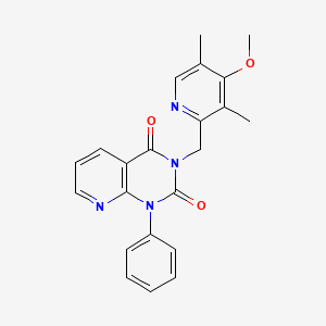 3-[(4-methoxy-3,5-dimethylpyridin-2-yl)methyl]-1-phenylpyrido[2,3-d]pyrimidine-2,4(1H,3H)-dione