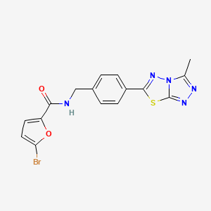 molecular formula C16H12BrN5O2S B11233052 5-bromo-N-[4-(3-methyl[1,2,4]triazolo[3,4-b][1,3,4]thiadiazol-6-yl)benzyl]furan-2-carboxamide 