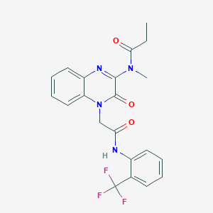 N-methyl-N-[3-oxo-4-(2-oxo-2-{[2-(trifluoromethyl)phenyl]amino}ethyl)-3,4-dihydroquinoxalin-2-yl]propanamide