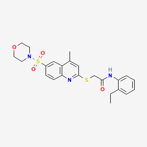 N-(2-Ethylphenyl)-2-{[4-methyl-6-(morpholine-4-sulfonyl)quinolin-2-YL]sulfanyl}acetamide