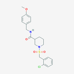 molecular formula C21H25ClN2O4S B11233081 1-[(2-chlorobenzyl)sulfonyl]-N-(4-methoxybenzyl)piperidine-3-carboxamide 